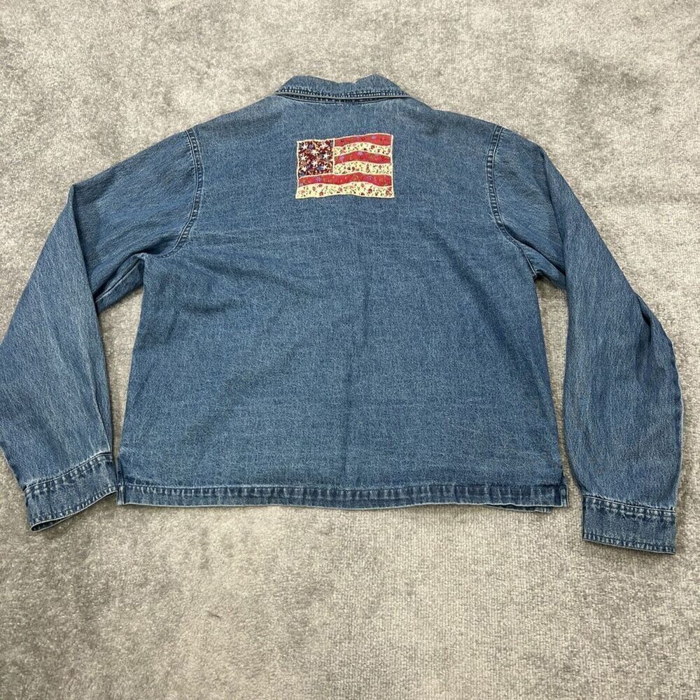 Vintage Agapo Embroidered Patchwork American Flag… - image 1